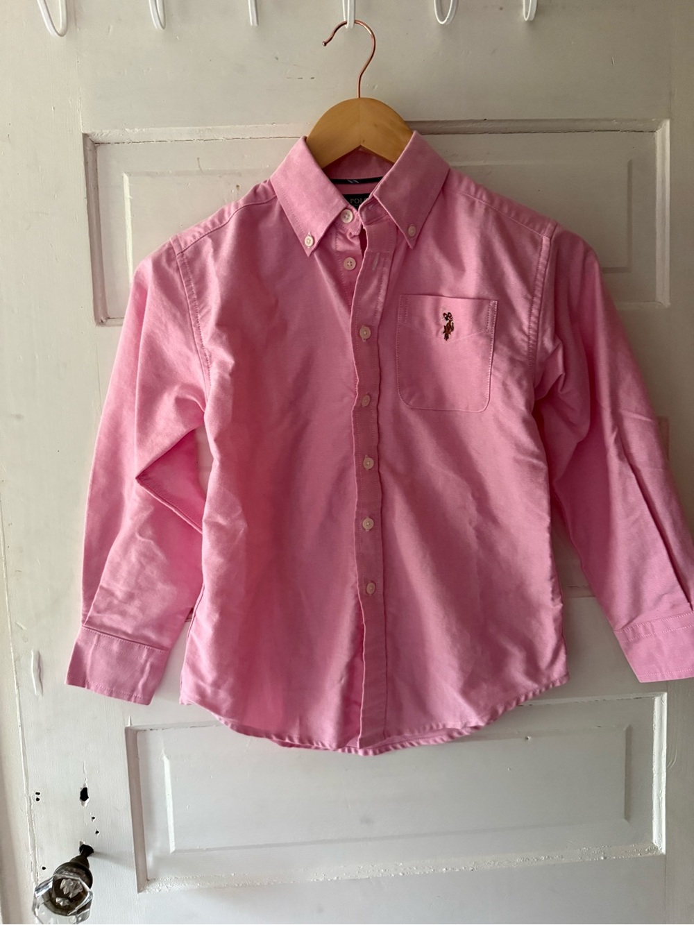 U.S. Polo Assn. Boys Pink Button-Down Oxford Shirt